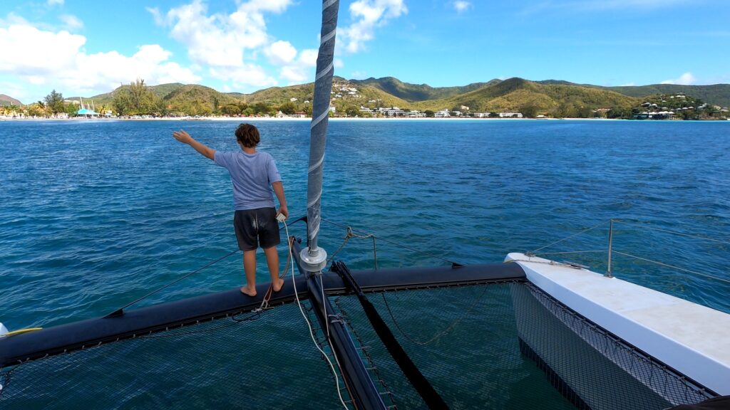 Harry on the bow of paikea