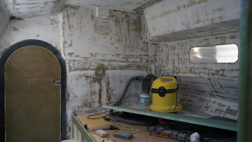 cabin before installing composite shelf